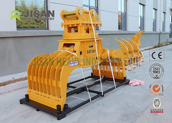 Square Rotating Demolition Grapple , Excavator Hydraulic Stone Sorting Grab