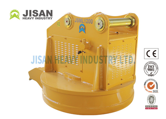 Crane / Forklift Excavator Attachment , Round Scrap Lifting Magnet Ripper