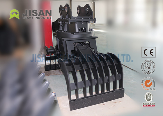 Hydraulic Stone Square Rotating Demolition Grapple , Excavator Sorting Grab