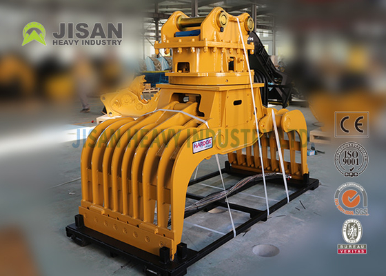 Hydraulic Stone Square Rotating Demolition Grapple , Excavator Sorting Grab