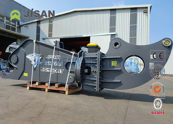 Scrap Material Cutting And Recovery With Teyun Tycs450rt Hydraulic Shear For Excavators On Industrial Demolition Sites