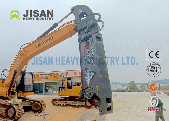 Scrap Material Cutting And Recovery With Teyun Tycs450rt Hydraulic Shear For Excavators On Industrial Demolition Sites