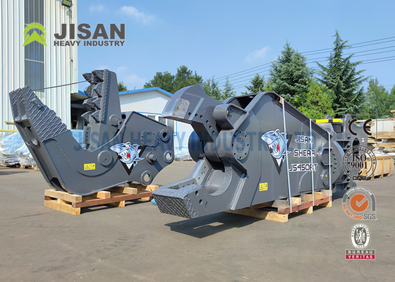 Scrap Material Cutting And Recovery With Teyun Tycs450rt Hydraulic Shear For Excavators On Industrial Demolition Sites