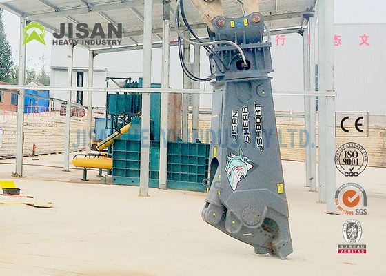 Scrap Material Cutting And Recovery With Teyun Tycs450rt Hydraulic Shear For Excavators On Industrial Demolition Sites