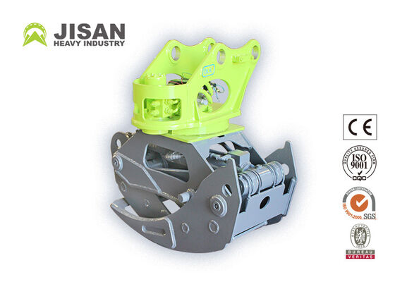 360 Degree Rotating Hydraulic Log Grapple 45 Ton Compacting Force For 20-30 Ton Excavator